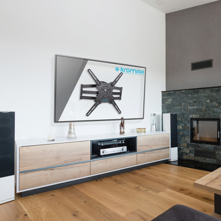 Кронштейн Kromax OPTIMA-407, для ТВ 22"-65", настенный, 5 ст.свободы, наклонно-поворотный, до 45 кг