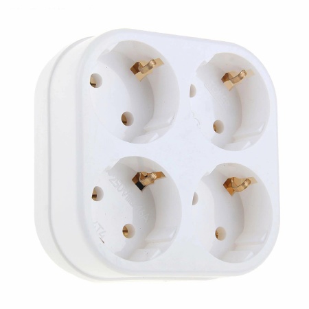 Сетевой четверник TOKER 4T4 белый