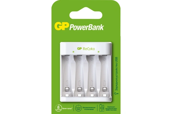 Зарядное устройство GP Rechargeable Е411 [AA/AAA, Ni-MH, в комплекте - 4 х ААА 750mAh]