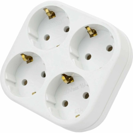 Сетевой четверник TOKER 4T4 белый