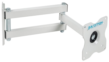 Кронштейн Kromax DIX-15, для ТВ 15"-28", настенный, 5 ст.свободы, наклонно-поворотный, до 30 кг., черный