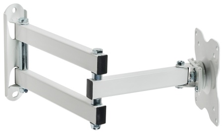 Кронштейн Kromax DIX-15, для ТВ 15"-28", настенный, 5 ст.свободы, наклонно-поворотный, до 30 кг., черный