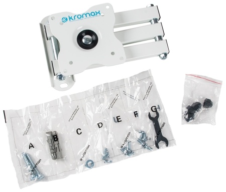 Кронштейн Kromax DIX-15, для ТВ 15"-28", настенный, 5 ст.свободы, наклонно-поворотный, до 30 кг., черный