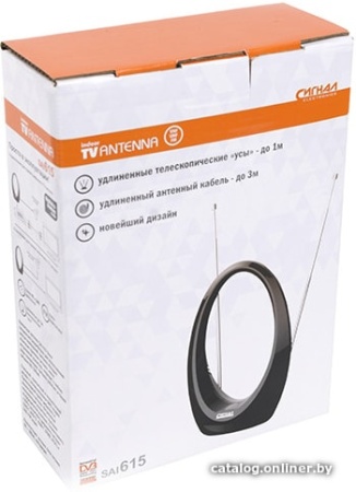 ТВ Антенна Сигнал SAI 615 DVB-T2 ДМВ+МВ активная
