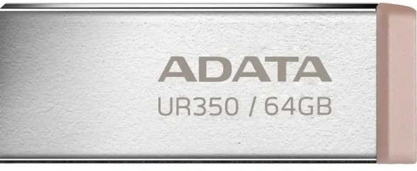 Флешка A-Data 64GB UR350 USB3.2 серебристый/коричневый Флешка A-Data 64GB UR350 USB3.2 серебристый/коричневый