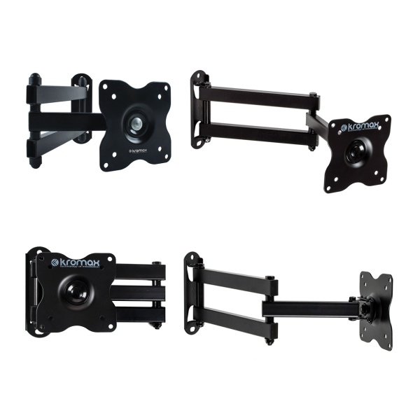 Кронштейн Kromax DIX-15W, для ТВ 15"-28", настенный, 5 ст.свободы, наклонно-поворотный, до 30 кг., белый Кронштейн Kromax DIX-15W, для ТВ 15"-28", настенный, 5 ст.свободы, наклонно-поворотный, до 30 кг., белый