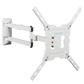 Кронштейн Kromax DIX-18W для ТВ 22"-55", настенный, 5 ст. свободы, наклонно-поворотный, до 40 кг, белый