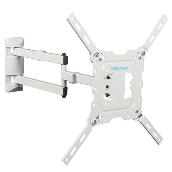 Кронштейн Kromax DIX-18W для ТВ 22"-55", настенный, 5 ст. свободы, наклонно-поворотный, до 40 кг, белый