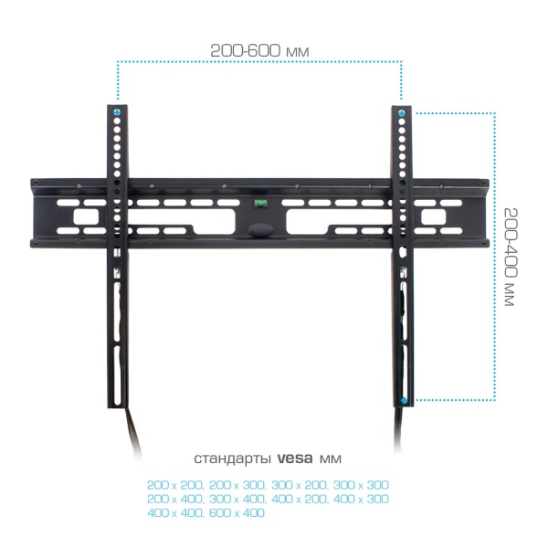 Кронштейн Kromax FLAT-1 для ТВ 32"-90", настенный, фиксированный, до 65 кг