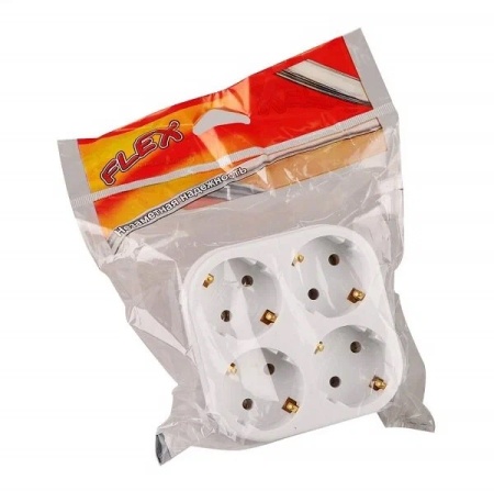 Сетевой четверник TOKER 4T4 белый