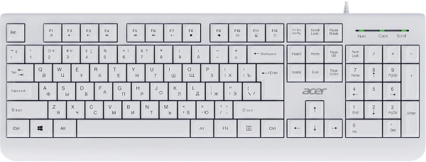 Клавиатура Acer OKW400 белый USB Multimedia